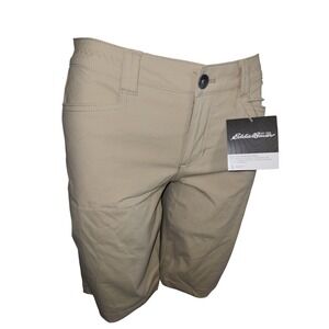 NWT Eddie Bauer womens khaki hiking shorts UPF 50 Horizon Collection size‎ 4